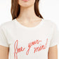 Love Tribe Junior's Free Your Mind Graphic T-Shirt White Size Small