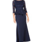 Jessica Howard Women's Peplum Gown Navy Size 6
