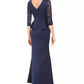 Jessica Howard Women's Peplum Gown Navy Size 6
