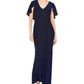 Jessica Howard Women's Capelet Gown Charcoal Size 10