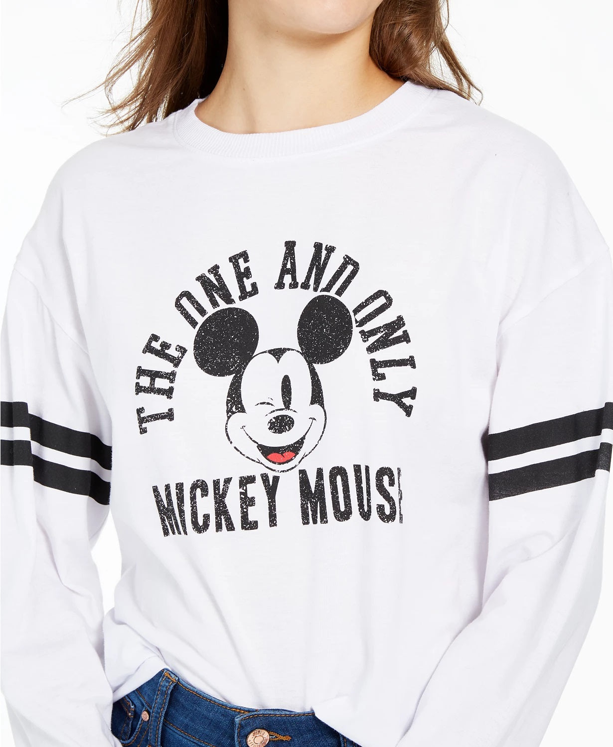 Modern Lux Junior's Disney Mickey Cotton Top White Size Large