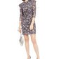 Michael Kors Women's Black Long Sleeve Above The Knee Shift Dress Gray Size Extra Large