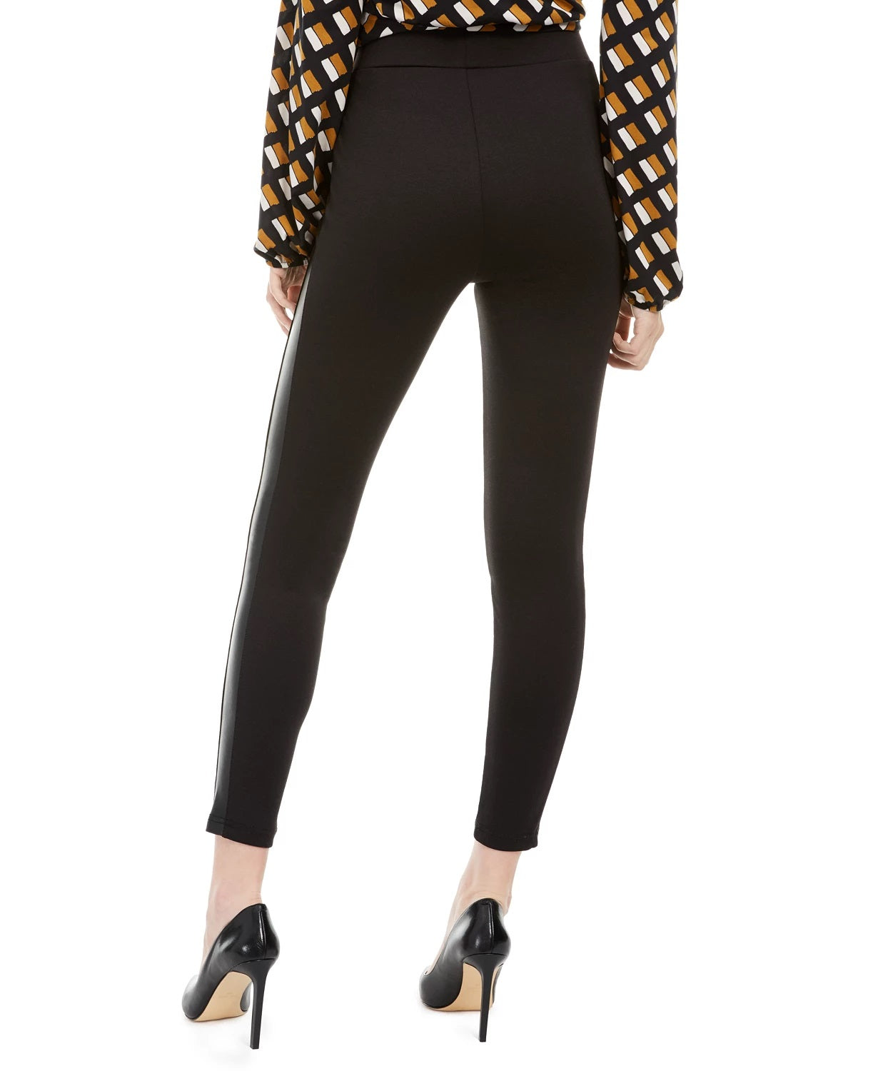 Love Fire Juniors' Pull-On Faux-Leather-Stripe Skinny Pants Black Size X-Small