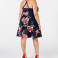 Sequin Hearts Women's Trendy Floral Fit & Flare Dress Red Size 18