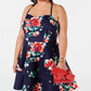 Sequin Hearts Women's Trendy Floral Fit & Flare Dress Red Size 18