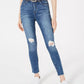 Dollhouse Juniors' Ripped Skinny Jeans With Belt Navy Size 11