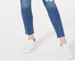 Dollhouse Juniors' Ripped Skinny Jeans With Belt Navy Size 11
