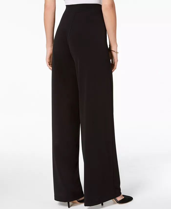 NY Women's Collection Petite Wide-Leg Palazzo Black Size Petite Medium