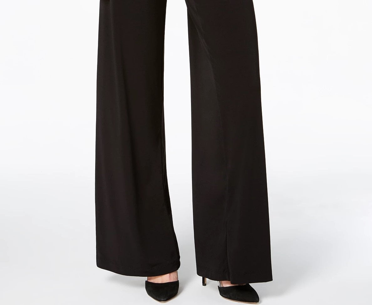 NY Women's Collection Petite Wide-Leg Palazzo Black Size Petite Medium