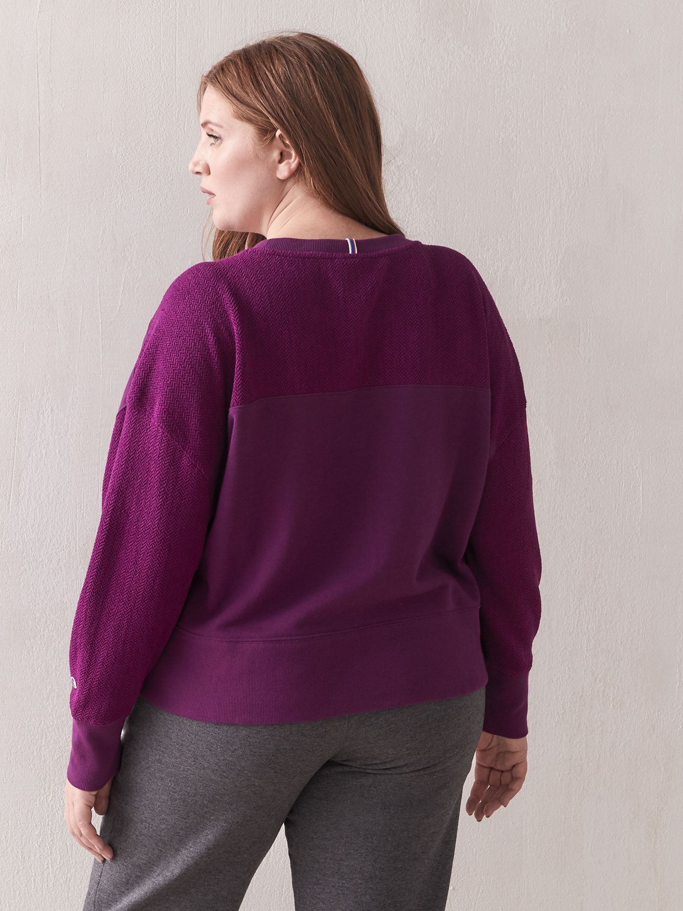 Champion Women's Plus Size Heritage Herringbone Sweatshirt Dark Purple Size 2X