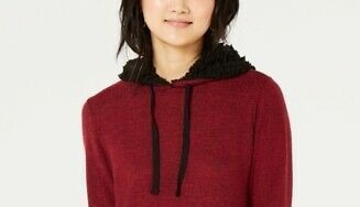 Ultra Flirt Juniors' Sherpa Lined Hoodie Red Size X-Large