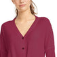 Ultra Flirt Juniors' Waffle-Knit Tie-Front Top Dark Red Size Medium