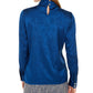 Calvin Klein Women's Printed Mock Neck Top Medium Blue Size Small