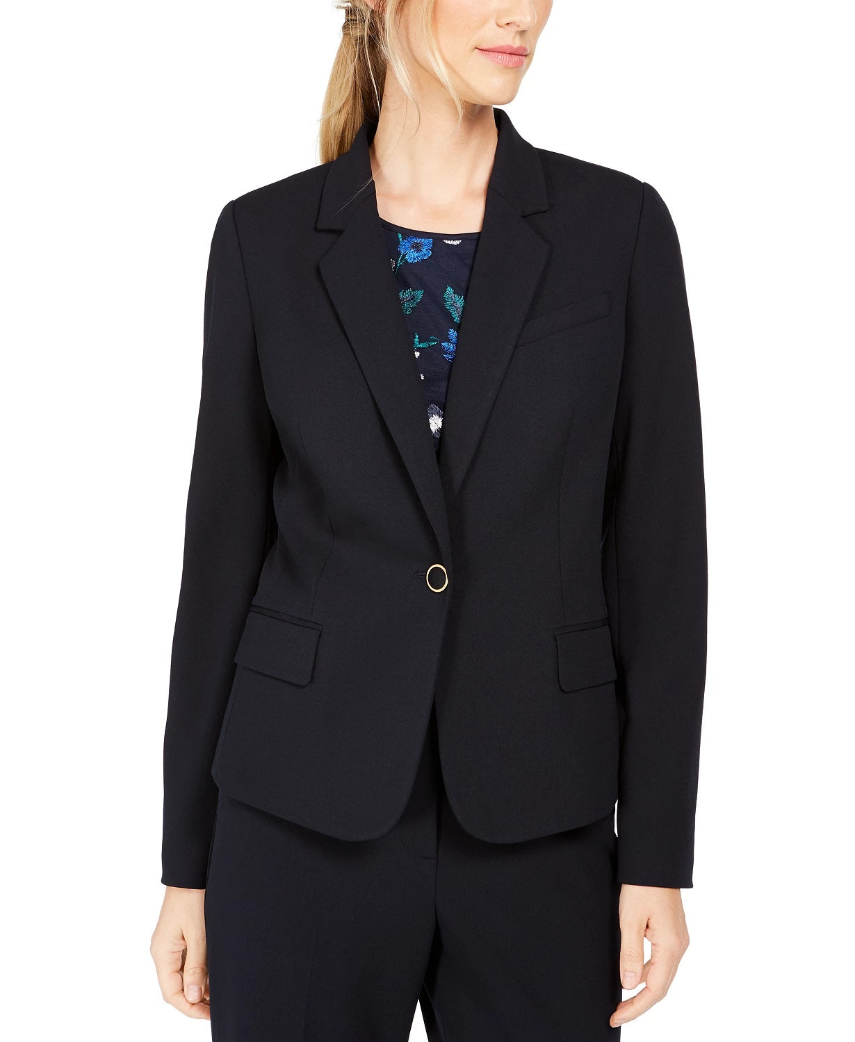 Calvin Klein Women's Single Button Blazer Navy Size 12
