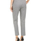 Calvin Klein Women's Windowpane Print Belted Pants Gray Size 8
