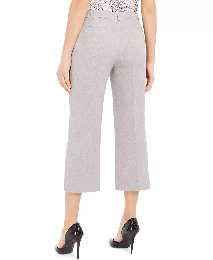 Calvin Klein Women's Zipper Pocket Cropped Twill Pants Grey Size 12 Petite