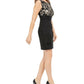 Connected Women's Embroidered & Tiered Sheath Dress Gold Size 6 Petite