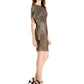 Vince Camuto Women's Metallic Asymmetrical Bodycon Dress Gold Size 8