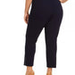 Calvin Klein Women's Plus Size Cropped Zipper-Pocket Pants Blue Size 18W