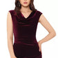 XSCAPE Women's Petite Drape-Front Velvet Gown Lt/Pas Purple Size 8