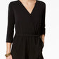 Ny Collection Women's Petite Belted Jumpsuit Black Size Petite Large