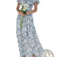 V-neck Floral Ruffle Maxi Summer Dress
