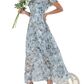 V-neck Floral Ruffle Maxi Summer Dress
