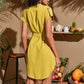 Emerald Green v Neck Short Sleeve Belted Wrap Dress