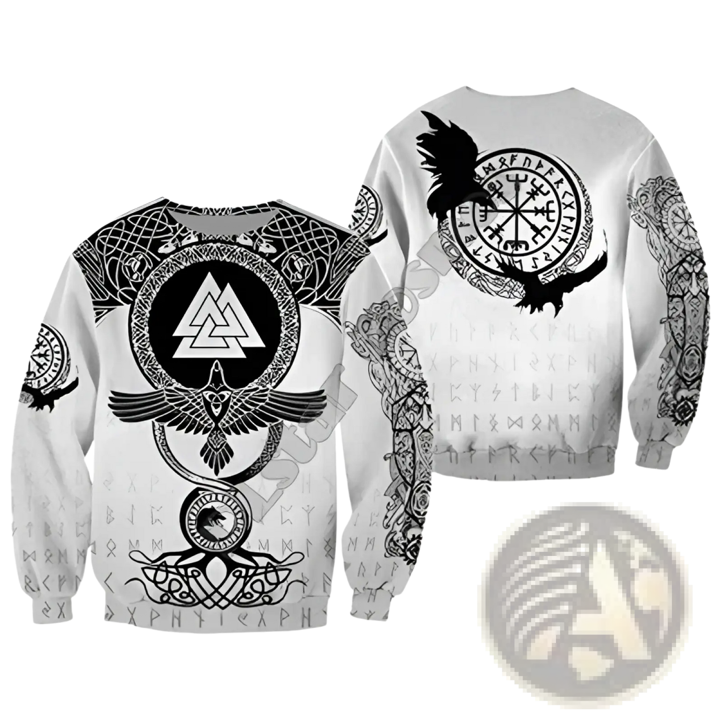 Valknut Norse Graphic 3d Print Zip Up Hoodie