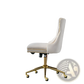 Velvet Tufted Office Chair with Gold Base Beige