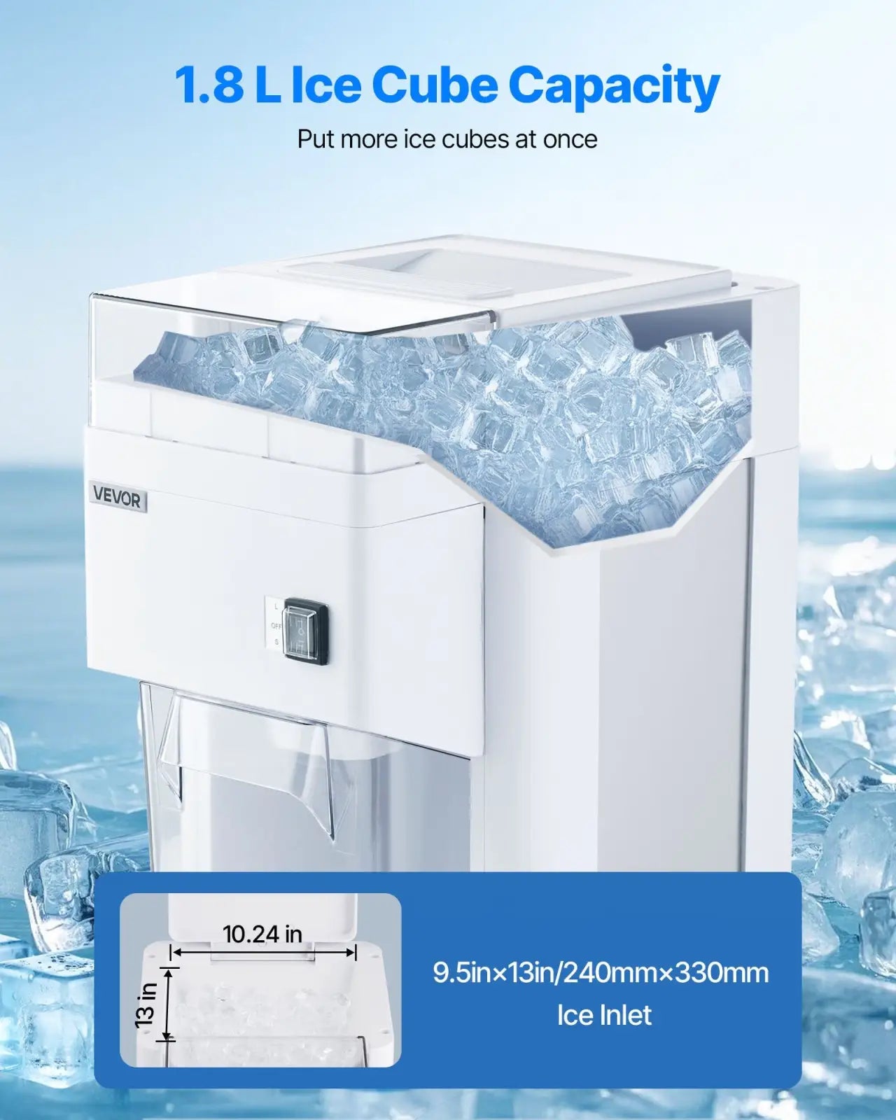 Vevor 300w Commercial Electric Ice Crusher and Shaver Machine