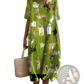 Vibrant Floral V-neck Short Sleeve Maxi Dress