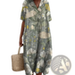 Vibrant Floral V-neck Short Sleeve Maxi Dress