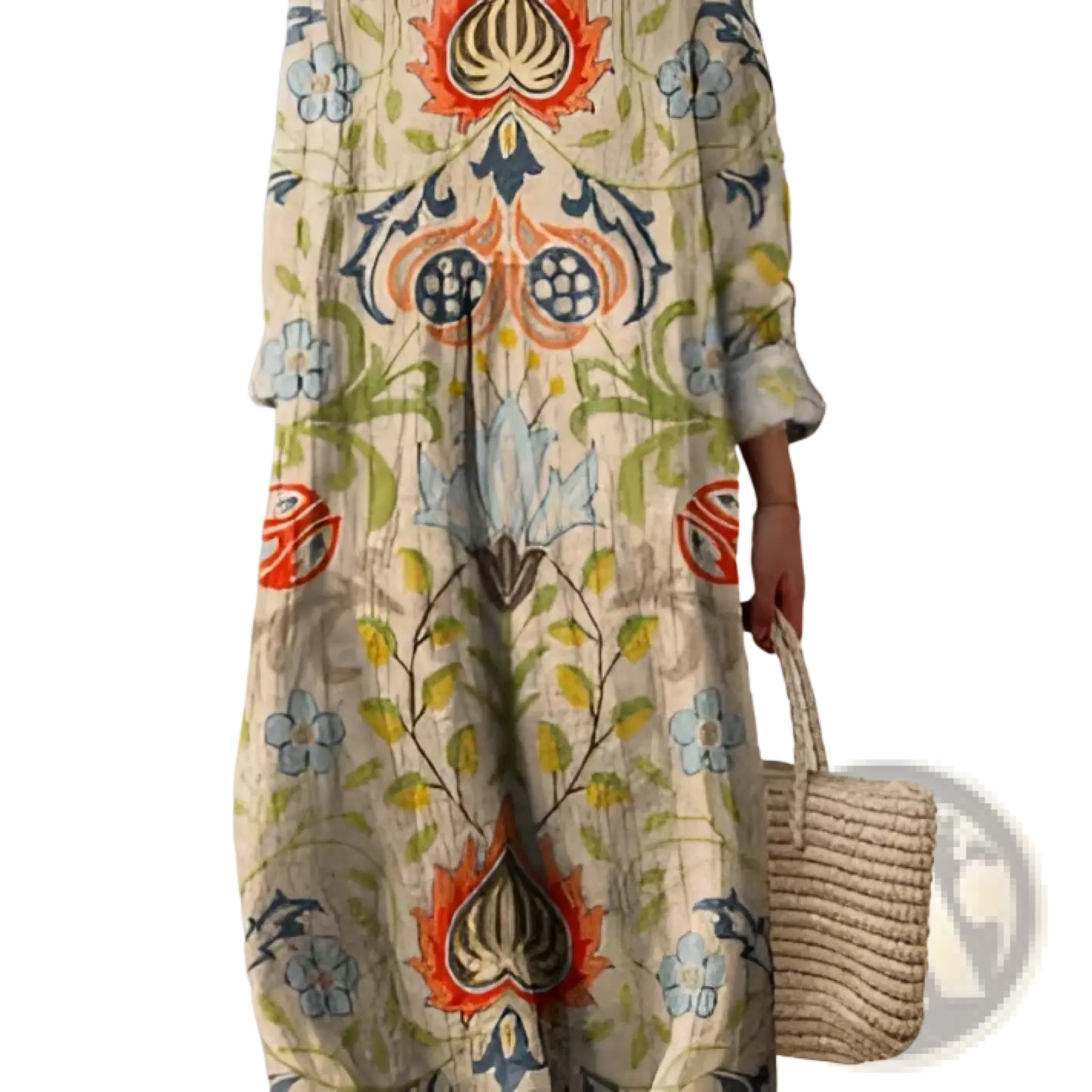 Vibrant Floral V-neck Short Sleeve Maxi Dress