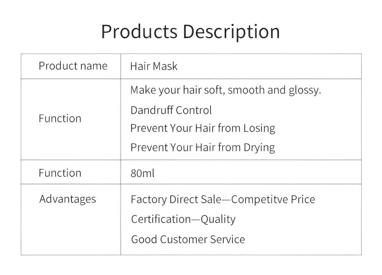 Vikada Hair Repair Mask Deep Moisturizing Treatment 80ml