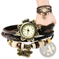 Vintage Bohemian Braided Leather Butterfly Charm Watch