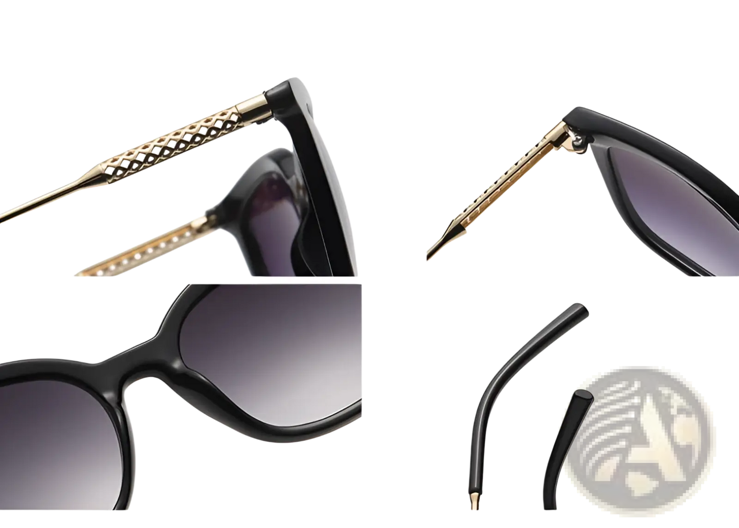 Vintage Cat Eye Sunglasses with Gold Chain Detail