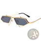 Vintage Geometric Gold Metal Frame Sunglasses