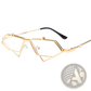 Vintage Geometric Gold Metal Frame Sunglasses