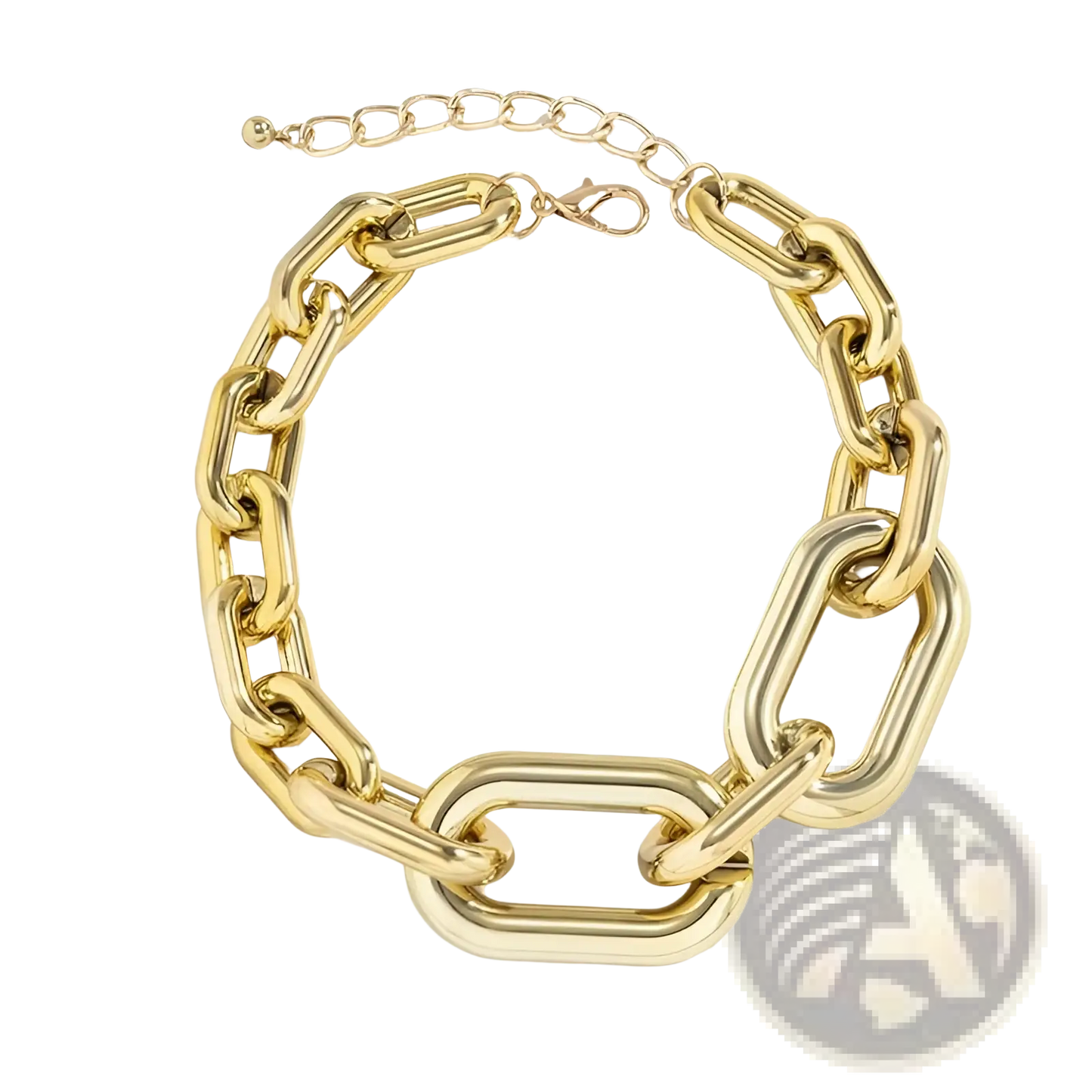 Vintage Gold Chunky Link Chain Choker Necklace