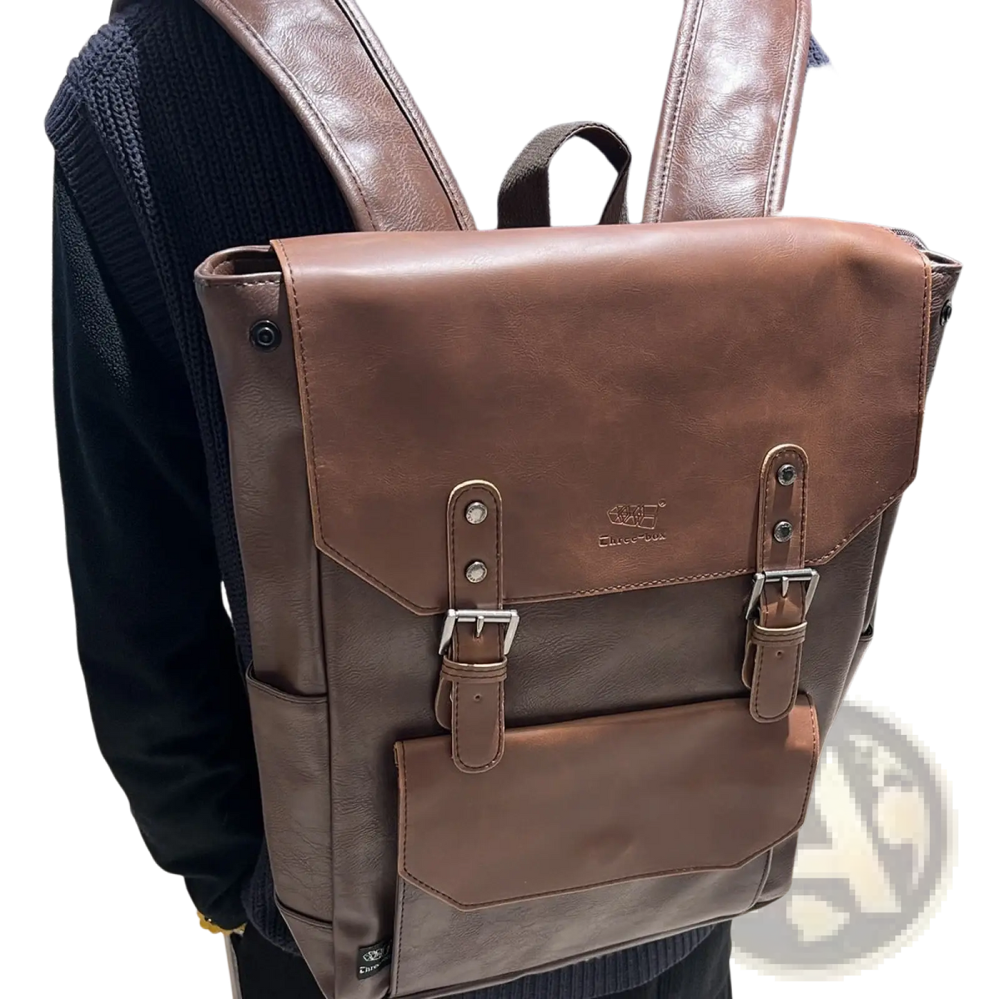 Vintage Leather College Backpack Large Capacity Travel Bag