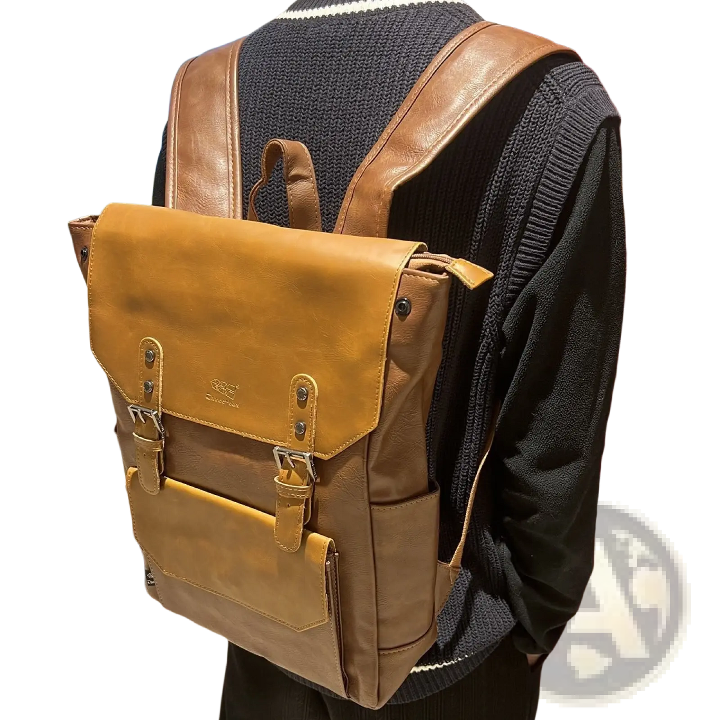 Vintage Leather College Backpack Large Capacity Travel Bag