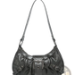 Vintage Leather Shoulder Bag with Buckle Details
