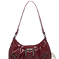 Vintage Leather Shoulder Bag with Buckle Details