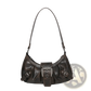 Vintage Leather Shoulder Bag with Buckle Details