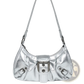 Vintage Leather Shoulder Bag with Buckle Details