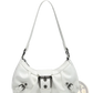 Vintage Leather Shoulder Bag with Buckle Details