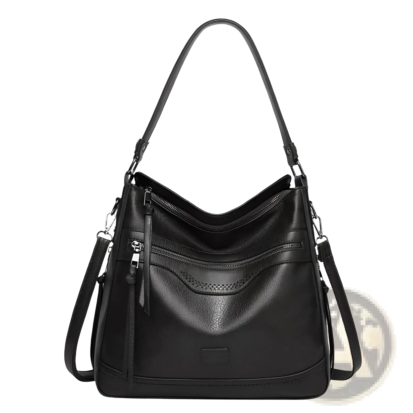Vintage Leather Tote Bag Multi Pocket Shoulder Purse