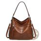 Vintage Leather Tote Bag Multi Pocket Shoulder Purse