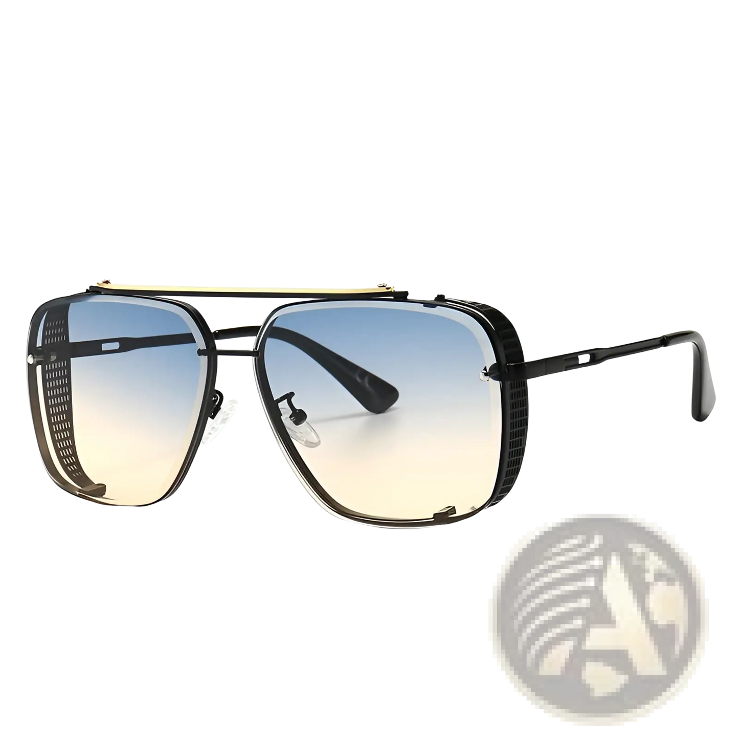 Vintage Mesh Aviator Gradient Uv400 Sunglasses